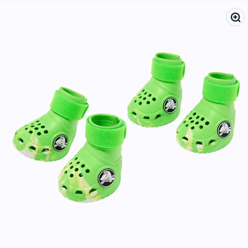 NEW NIB BARK Dog Crocs Limited Ed. Green Slime Swirl w/ Velcro Small S Small - Picture 2 of 16